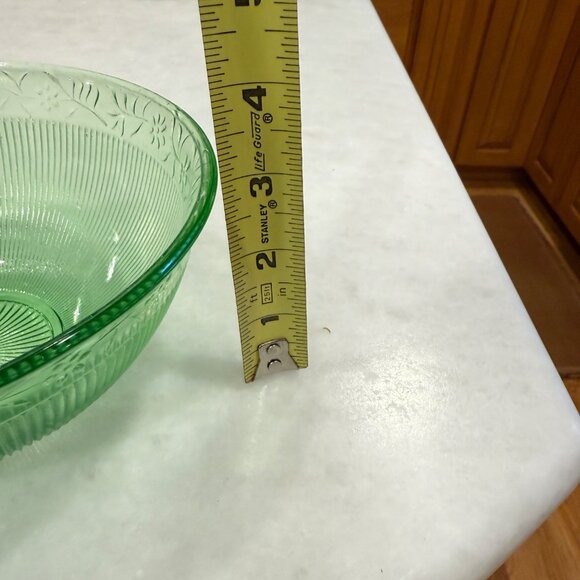 Imperial Glass Prism and Daisy Green Depression Bowl Uranium Glass UV Glow - Picture 9 of 9